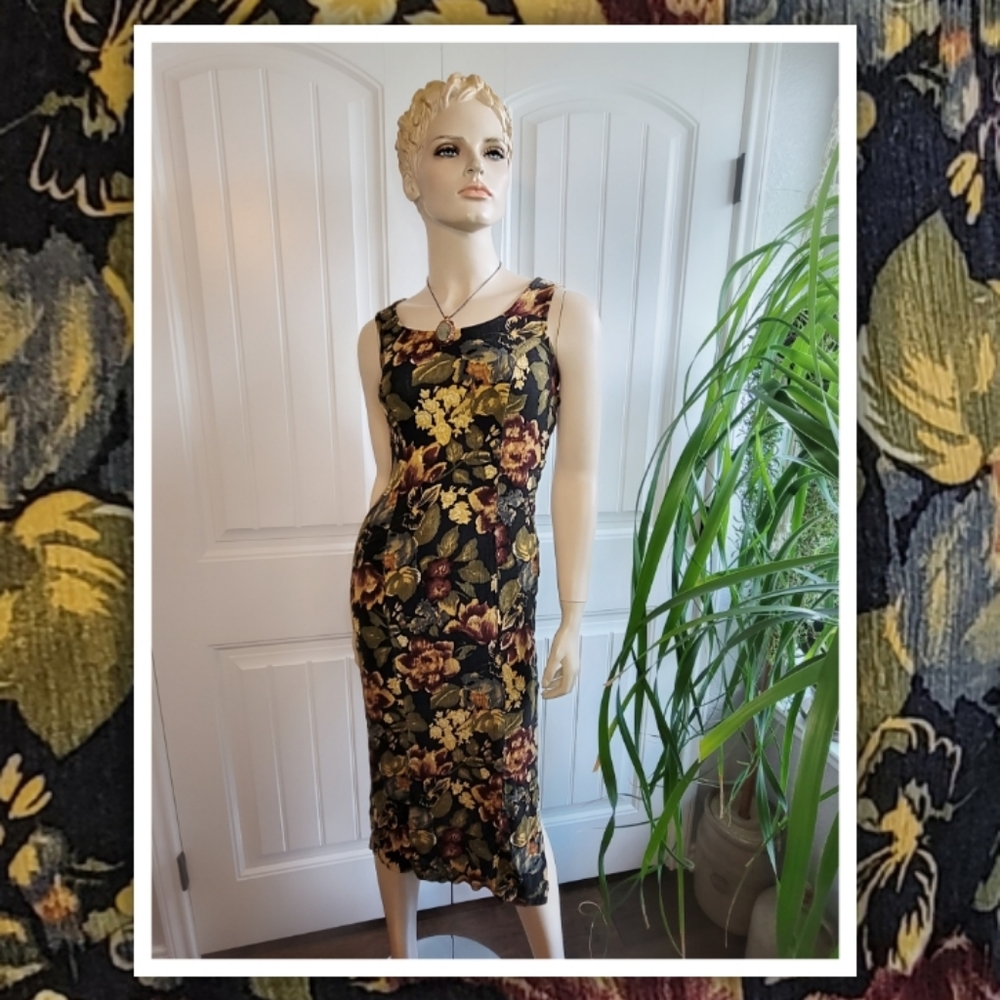 vintage 90s Rampage sleeveless floral print dress with buttons down side…